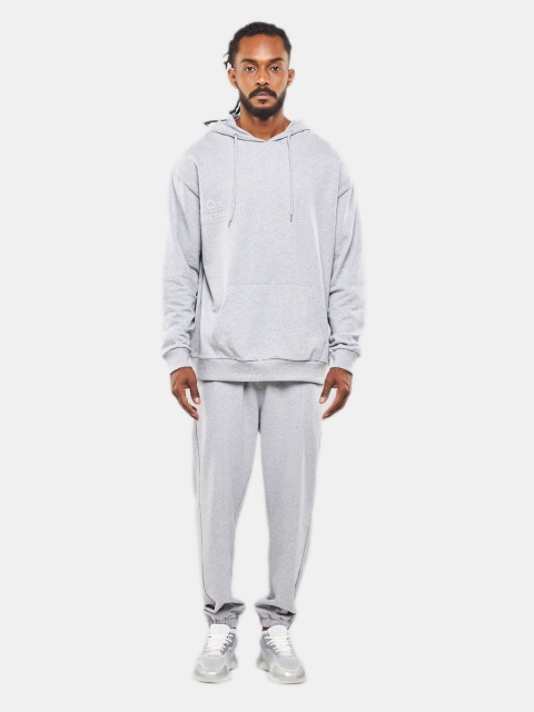 

BLUEAGE Men Grey Hooded Sweatshirt