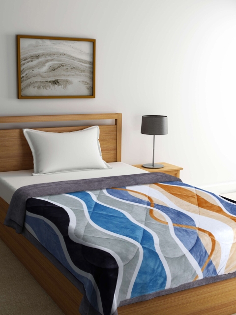 

Arrabi Blue & Orange Geometric Heavy Winter Single Bed Quilt
