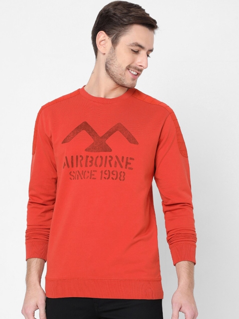 

Mufti Men Red Printed Sweatshirt