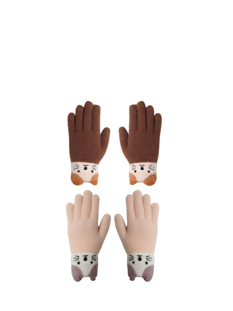 

FabSeasons Kids Pack Of 2 Solid Winter Gloves, Pink