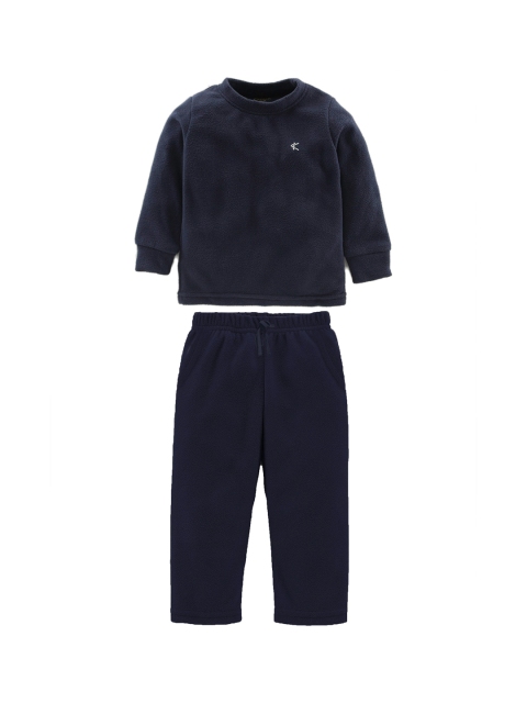 

Kanvin Boys Navy Blue Polar Fleece Solid Night suit