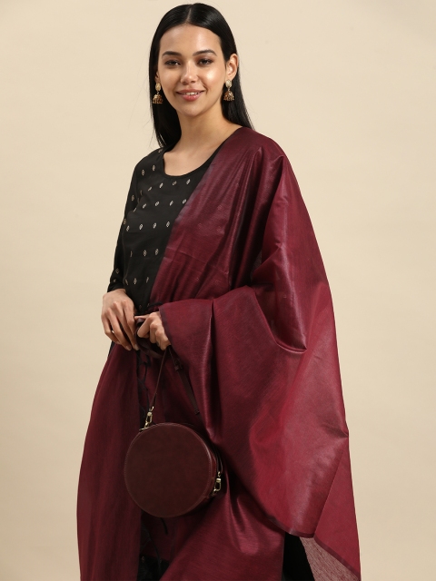 

Shaily Maroon Cotton Silk Dupatta