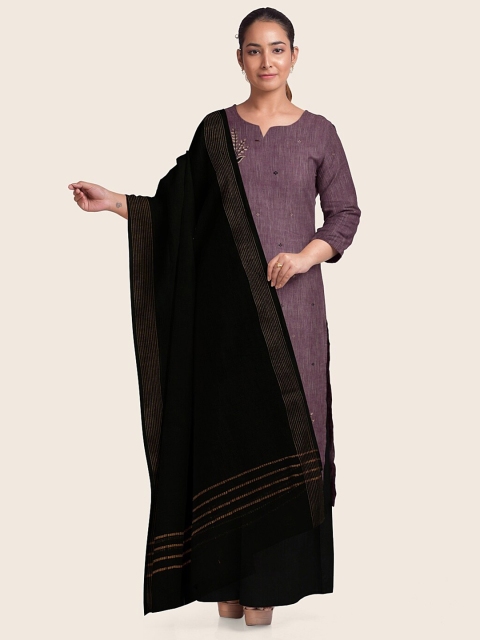 

Pothys Lavender & Black Embroidered Pure Cotton Unstitched Dress Material