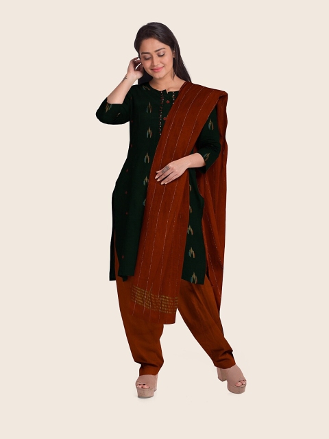 

Pothys Black & Maroon Printed Unstitched Dress Material