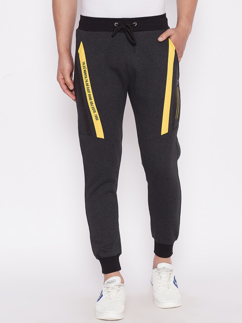 

Duke Men Charcoal Grey Solid Joggers