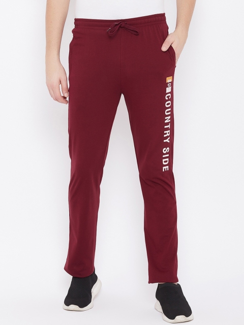 

Duke Men Maroon Printed Track Pants