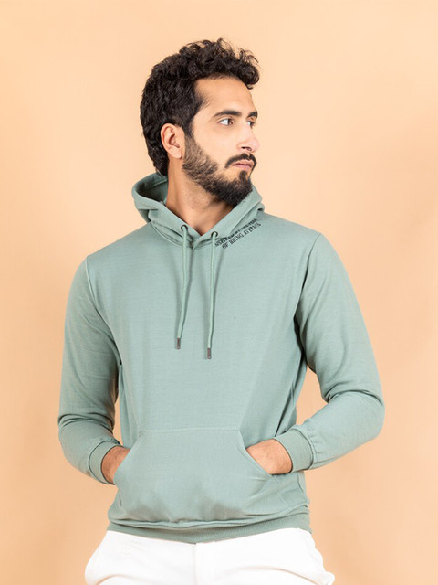 

Tistabene Men Green Solid Hooded Pullover