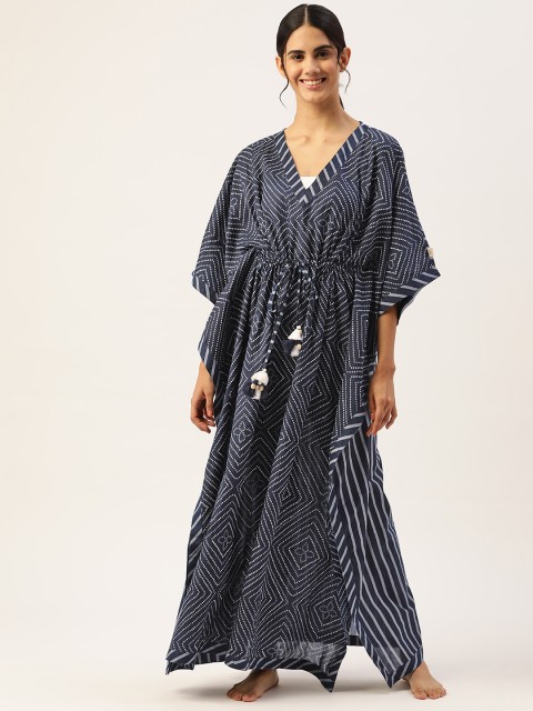 

DREAMSS BY SHILPA SHETTY Blue Printed Maxi Nightdress