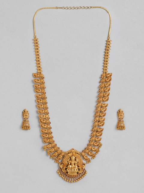 

Peora Gold-Toned South Indian Traditional Style Jewellery Set
