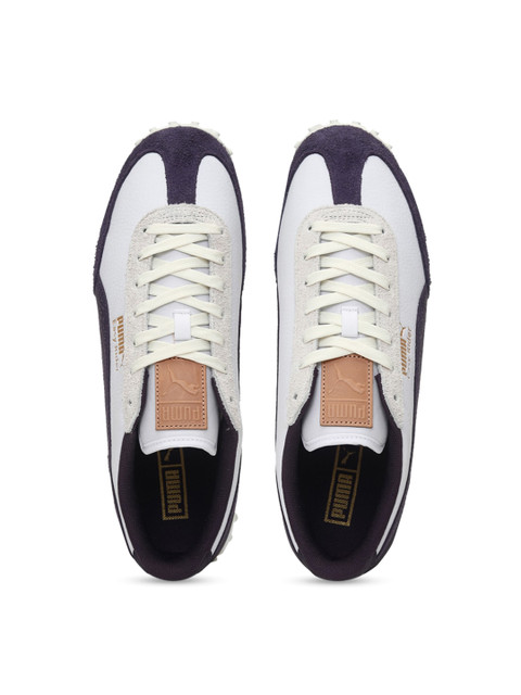 

Puma Unisex White Colourblocked Leather Sneakers