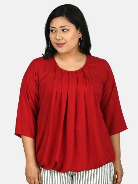 

PrettyPlus by Desinoor.com Maroon Pleated Kurti