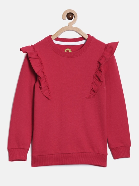 

YK Girls Red Cotton Sweatshirt