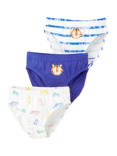 

Ed-a-Mamma Boys Pack of 3 Printed Pure Cotton Basic Briefs, Blue