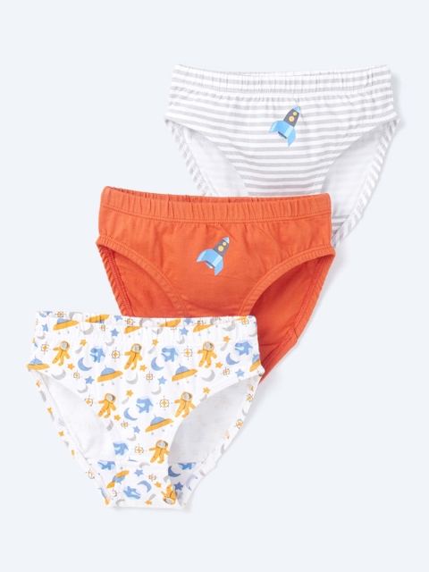 

Ed-a-Mamma Boys Pack of 3 Printed Basic Briefs, White