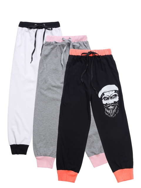 

VIMAL JONNEY Kids Pack Of 3 Solid Joggers, Black
