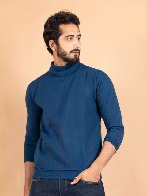 

Tistabene Men Blue Turtle Neck Pullover