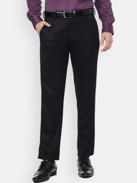 

Louis Philippe Men Black Solid Mid Rise Formal Trousers