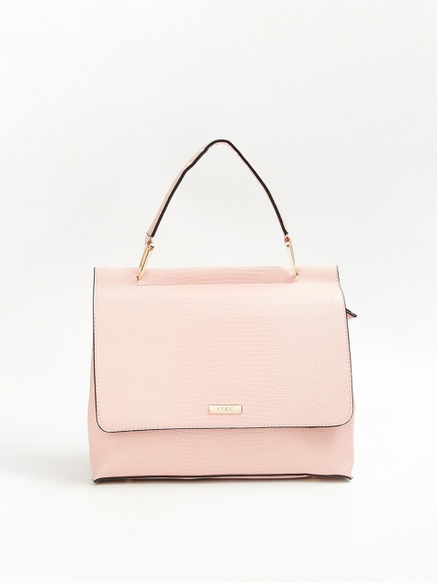 

CODE by Lifestyle Pink Textured Structured Satchel