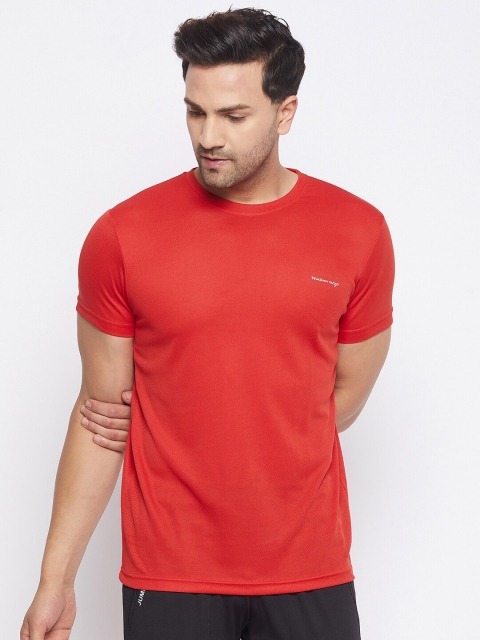 

PRINCINN MEYER Men Red Round Neck Regular Sleeves Polyester Basketball Sports T-shirt
