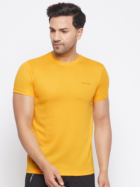 

PRINCINN MEYER Men Yellow Round Neck Regular Sleeves Polyester Outdoor Sports T-shirt