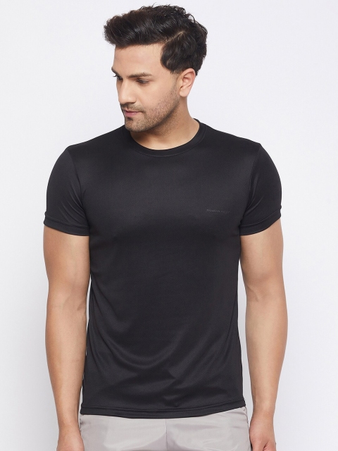 

PRINCINN MEYER Men Black Round Neck Regular Sleeves Polyester Regular Fit Sports T-shirt
