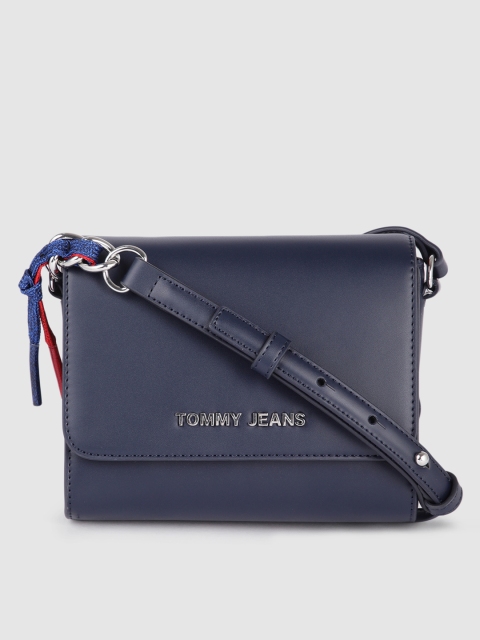 

Tommy Hilfiger Twilight Navy Blue PU Regular Structured Crossover Sling Bag with Tassel