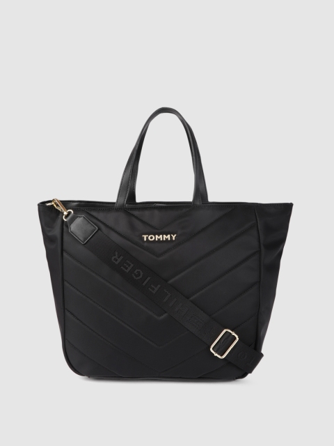 

Tommy Hilfiger Black Quilted Handheld Bag