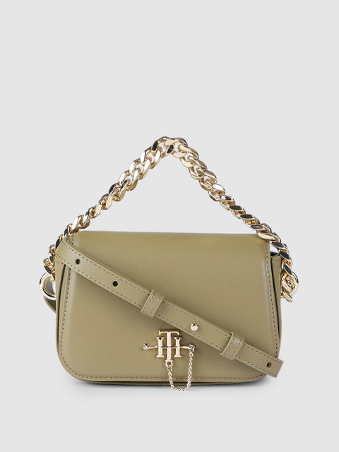

Tommy Hilfiger Olive Green Solid Satchel