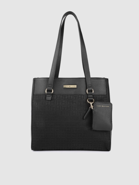 

Tommy Hilfiger Black Textured Shoulder Bag
