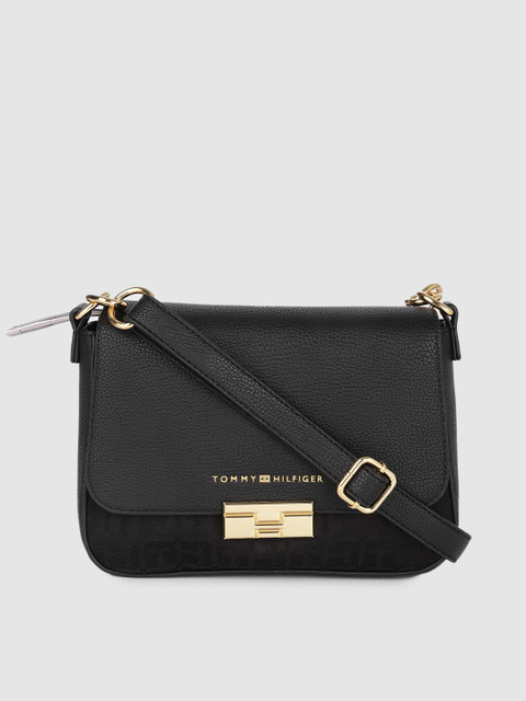 

Tommy Hilfiger Black Structured Sling Bag