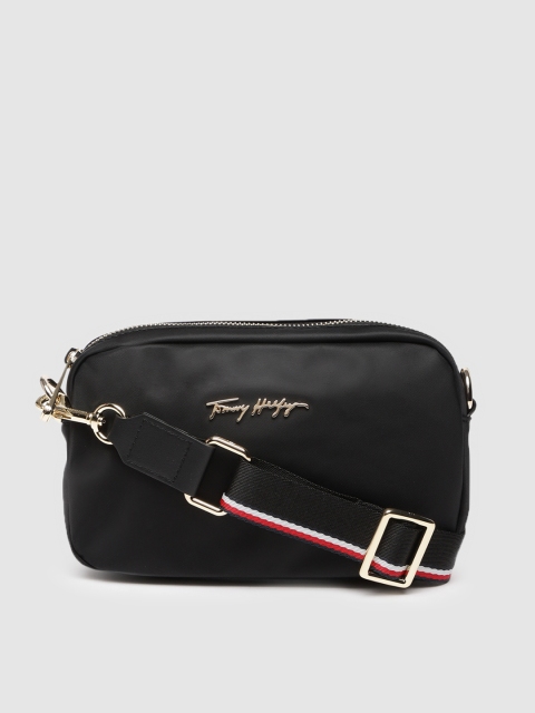

Tommy Hilfiger Black Solid Nylon Regular Structured Crossover Sling Bag