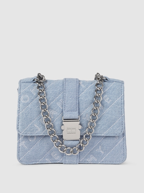 

Tommy Hilfiger Blue Printed Denim Sling Bag