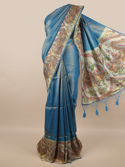 

Pothys Blue & Green Ethnic Motifs Zari Art Silk Saree