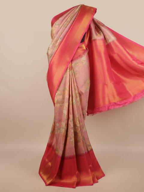 

Pothys Pink & Gold-Toned Woven Design Zari Art Silk Saree