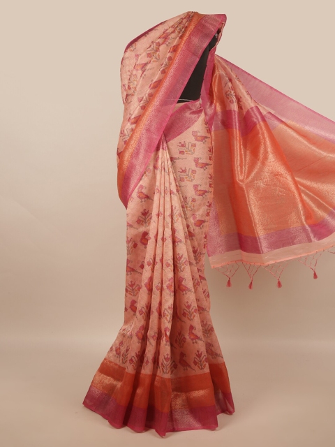 

Pothys Pink Woven Design Art Silk Banaras Saree