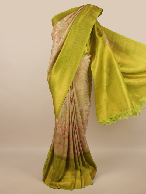 

Pothys Green & Gold-Coloured Floral Zari Art Silk Banarasi Saree