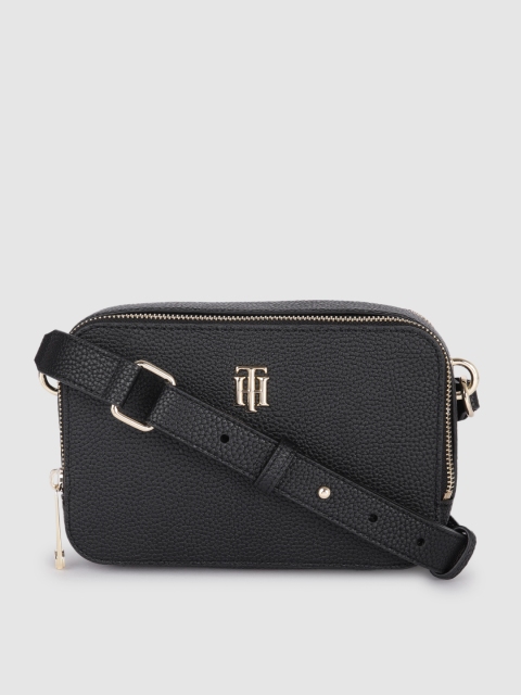 

Tommy Hilfiger Black Structured Sling Bag