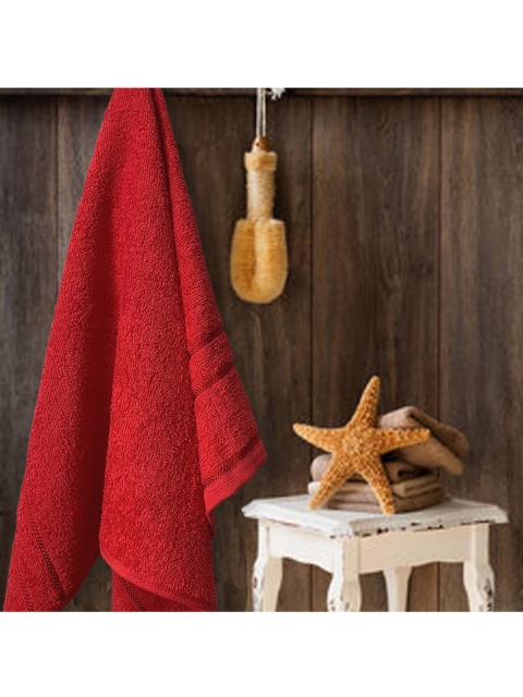 

Aura Red Solid 380 GSM Cotton Bath Towel