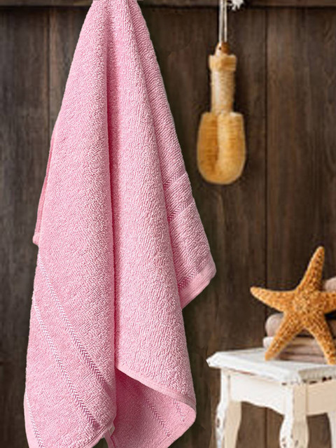 

Aura Pink Solid Cotton 380 GSM Bath Towel