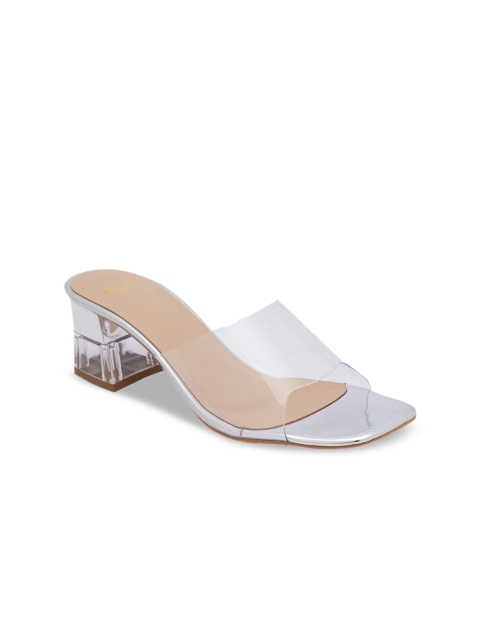 

Sole To Soul Silver-Toned Block Sandals