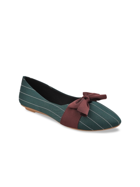 

Stelatoes Women Green Colourblocked Ballerinas with Bows Flats