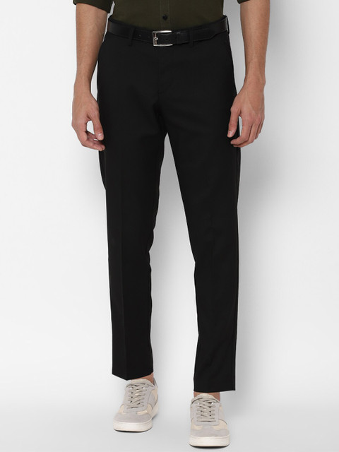 

Allen Solly Men Black Slim Fit Solid Mid Rise Trousers