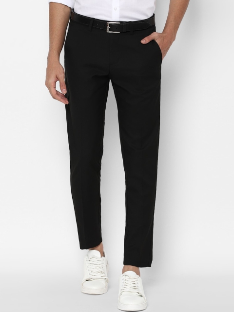 

Allen Solly Men Black Slim Fit Solid Mid Rise Trousers