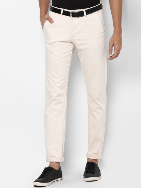 

Allen Solly Men Cream-Coloured Slim Fit Trousers