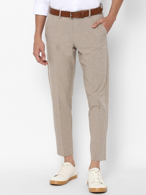 

Allen Solly Men Beige Checked Slim Fit Mid Rise Trousers