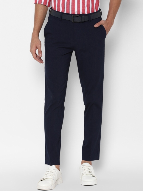 

Allen Solly Men Navy Blue Solid Slim Fit Chinos