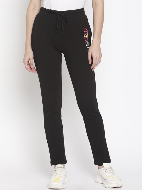 

Madame Women Black Solid Cotton Track Pants