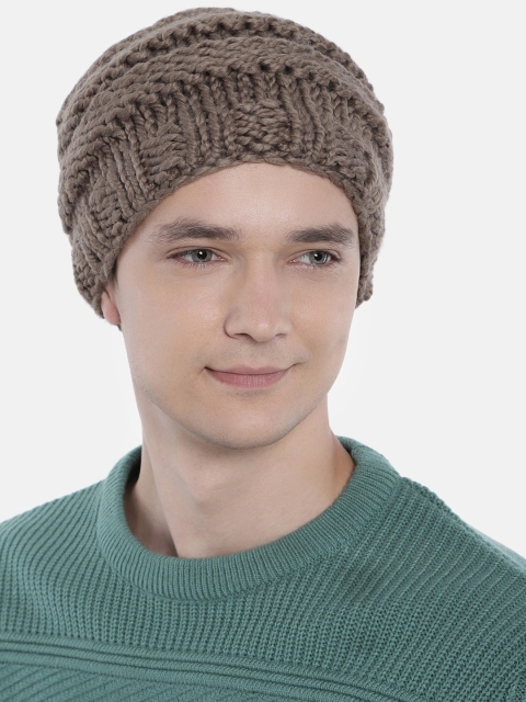 

Magic Needles Men Brown Woollen Handknitted Bicycle Wheel Beanie