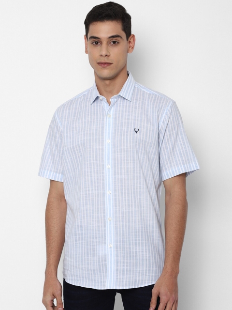 

Allen Solly Men Blue Slim Fit Checked Pure Cotton Casual Shirt