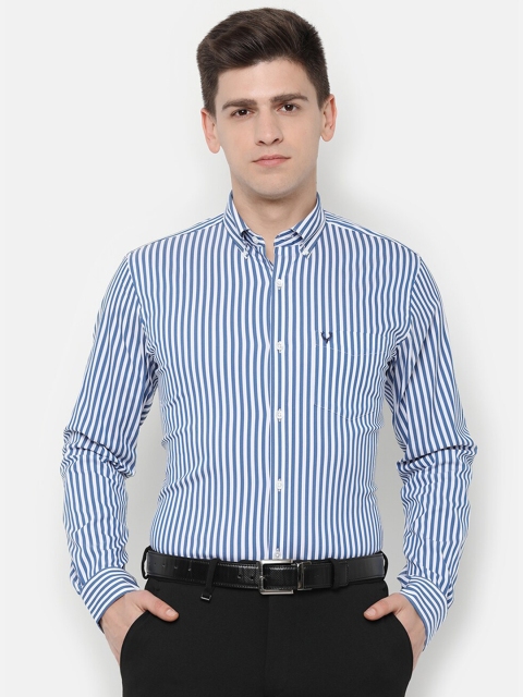 

Allen Solly Men Blue Slim Fit Striped Formal Shirt